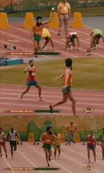 sacha baron cohen memes, memes, plain memes, sacha baron cohen plain meme, english memes - Aladeen running in olympics